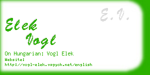 elek vogl business card